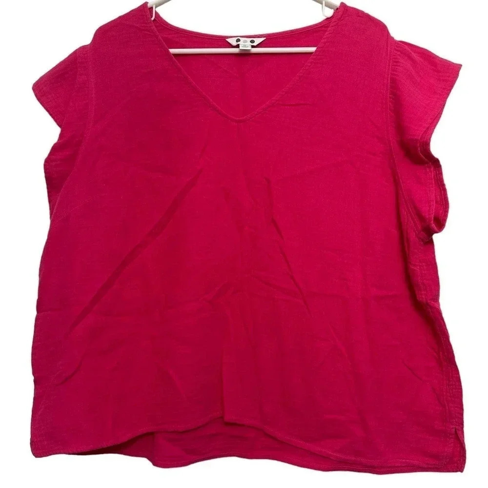 Three Dots women’s double gauze top. Size extra large